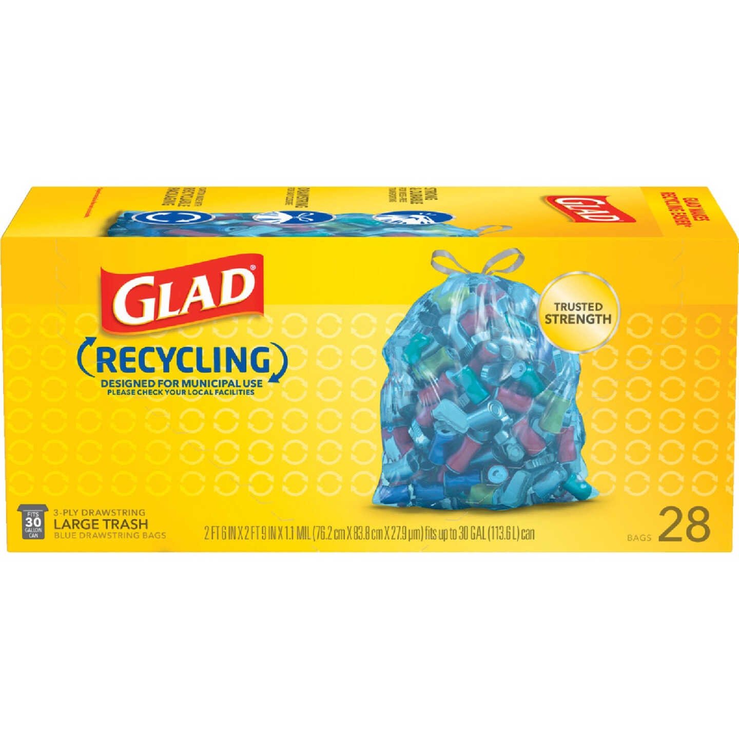 Glad Recycling 30 Gal. Large Blue Trash Bag (28-Count) - Town Hardware &  General Store