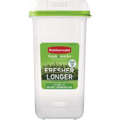 Rubbermaid FreshWorks Saver, Medium Produce Storage Containers, 2-Pack, 7.2  Cup, Clear