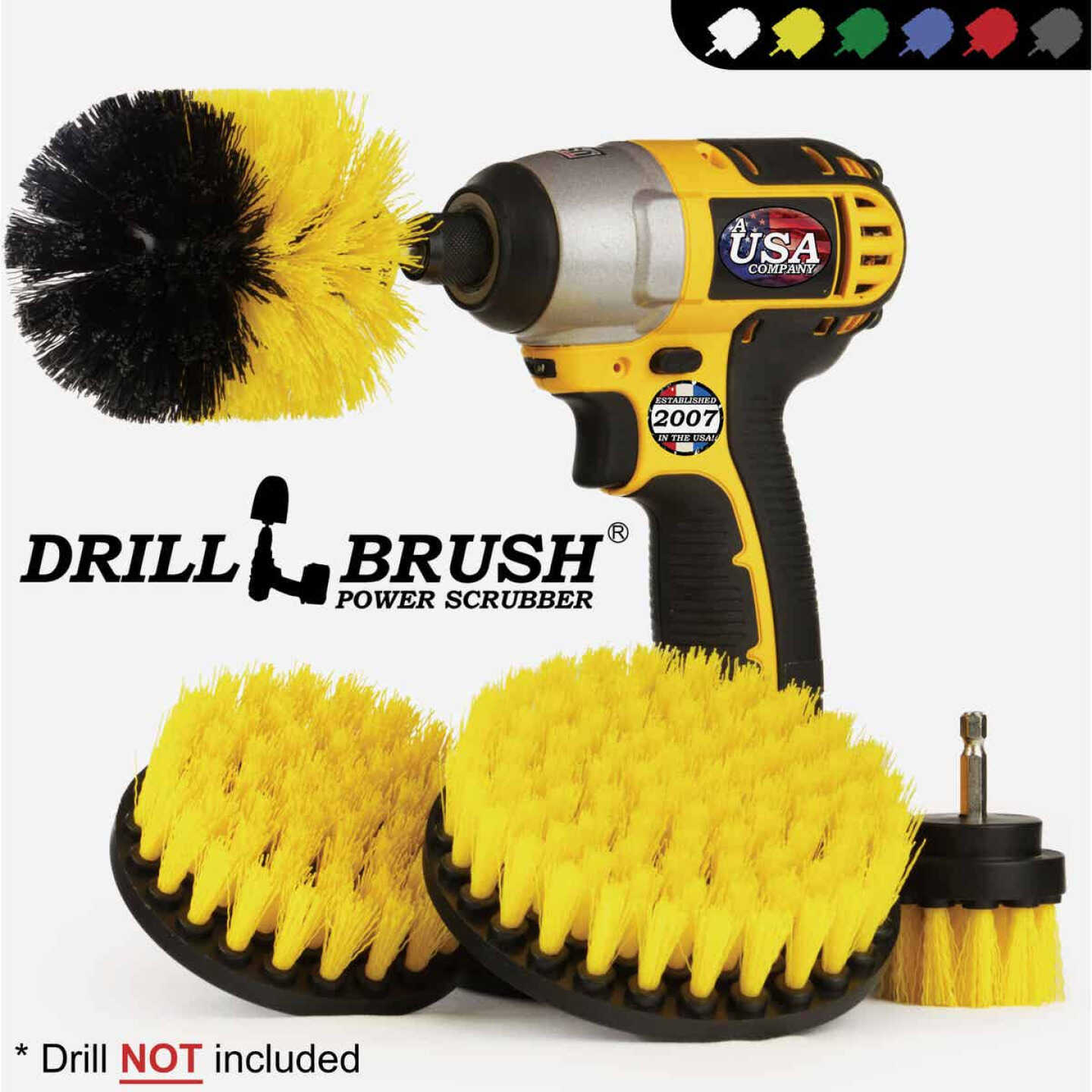 Drill Brush Power Scrubber by Useful Products Y-EES-1L-QC-DB Tile and