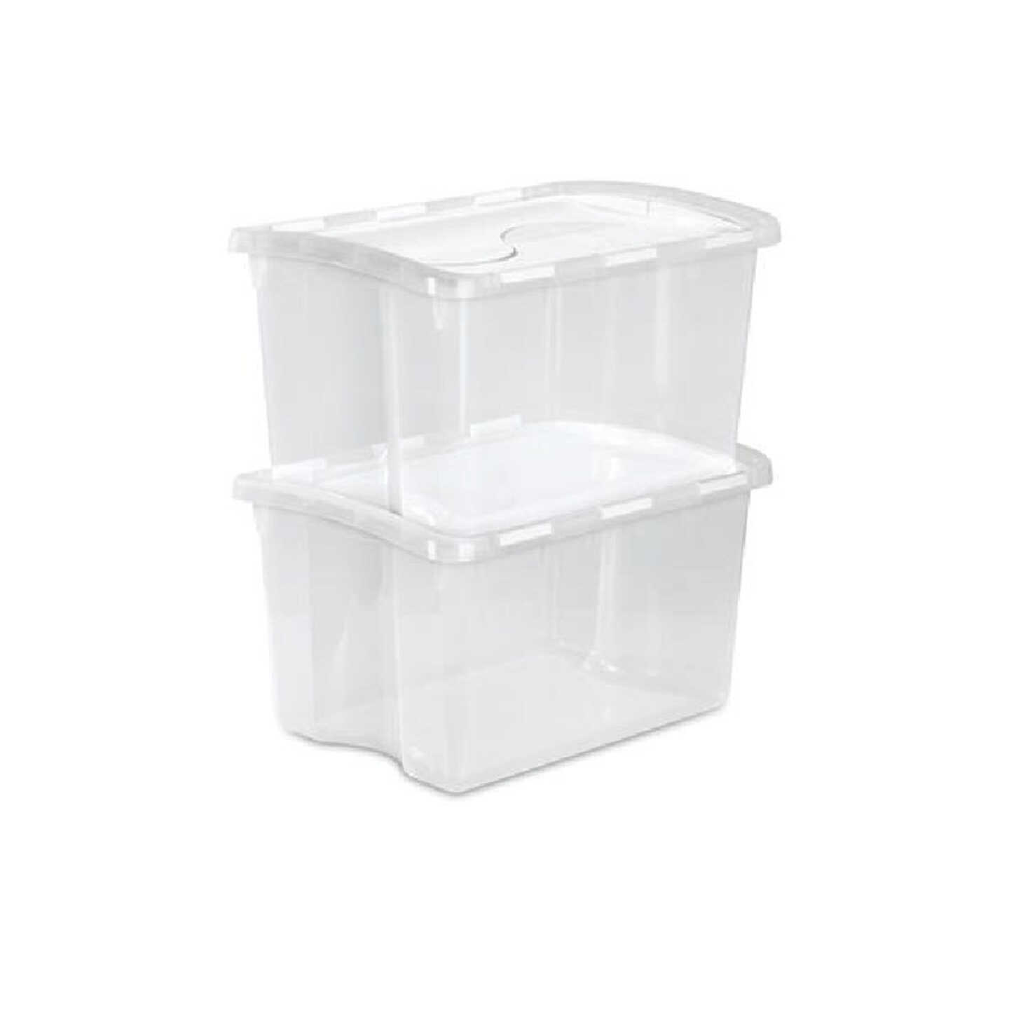 Sterilite 48 Qt. Clear Hinged Lid Storage Tote - Town Hardware