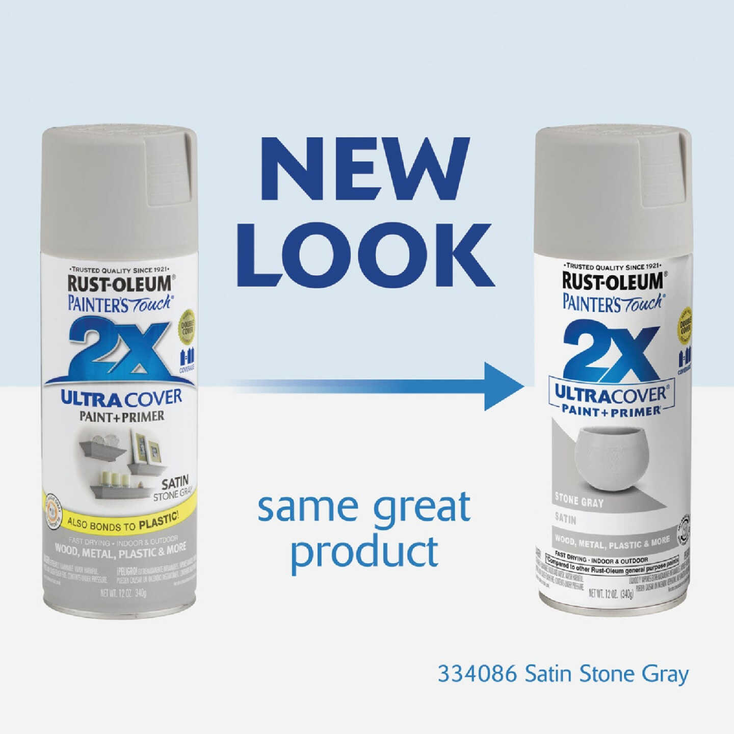 Rust-Oleum Painter's Touch 2X Ultra Cover 12 Oz. Satin Paint + Primer Spray  Paint, Stone Gray - Town Hardware & General Store