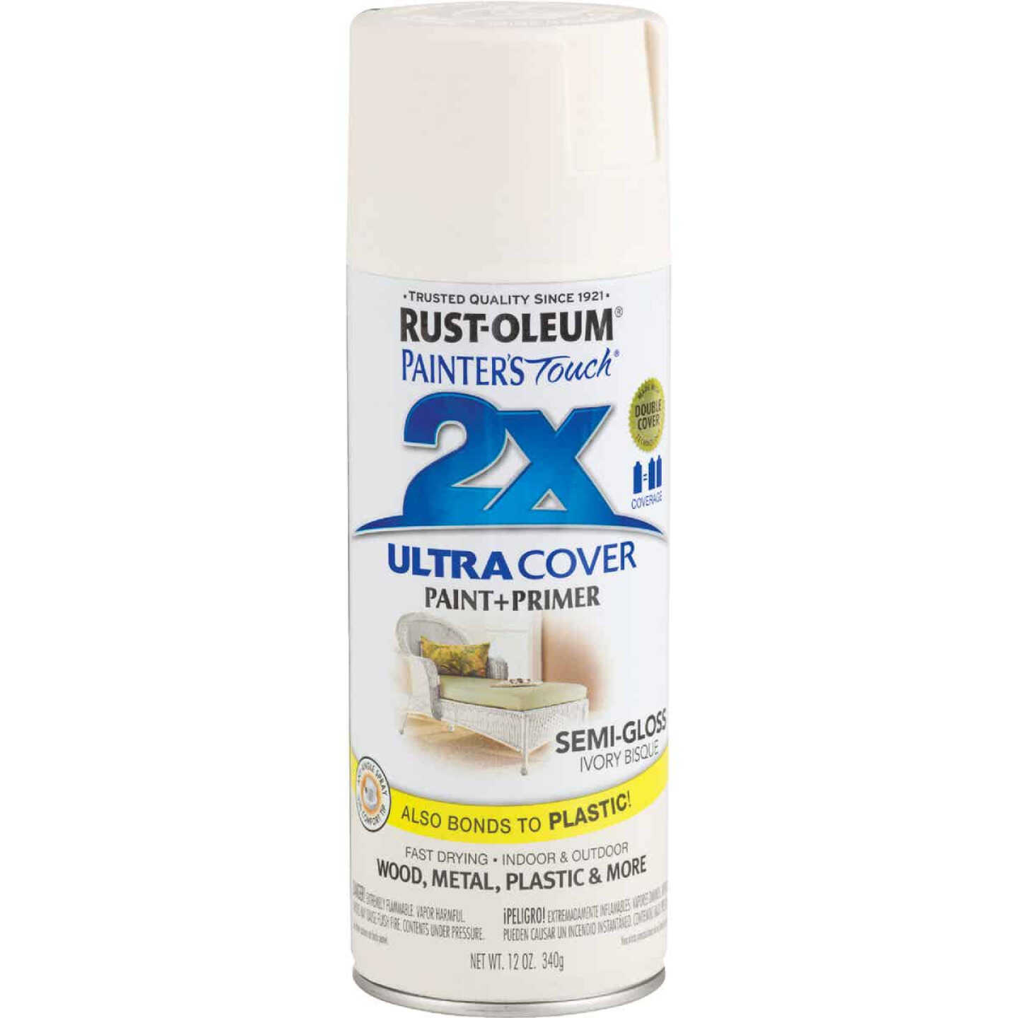 Rust-Oleum Painter's Touch 2X Ultra Cover 12 Oz. Semi-Gloss Paint + Primer Spray  Paint, Ivory Bisque - Town Hardware & General Store